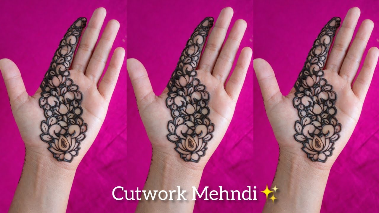 Beautiful Cutwork Mehndi Design Step by Step | Full Hand Elegant Henna 🌸✨ #mehndi #henna 