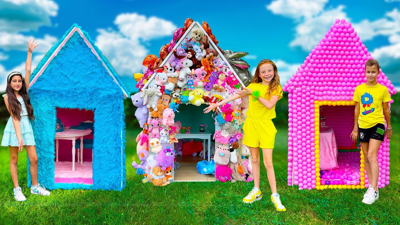 Nastya and her friends decorate playhouses and other adventures for kids
