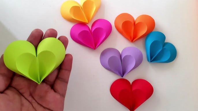 Easy Paper Heart Origami - How To Make A Paper Heart 3D - Paper