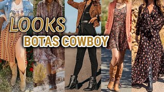 BOTAS Y BOTINES ESTILO COWBOY COMO COMBINARLAS COMBINACIONES DE ROPA CON BOTAS Y BOTINES COWBOY