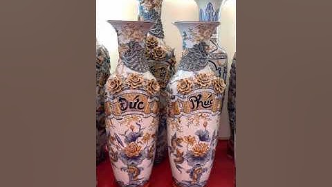 Giới thiệu cặp lộc bình Phúc Đức 1m2 hoạ tiết điêu khắc nổi loại kỹ , gốm sứ bát tràng .