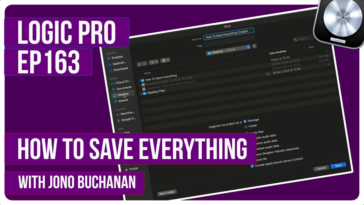 Logic Bit Save Logic Pro: How To Save Everything - YouTube