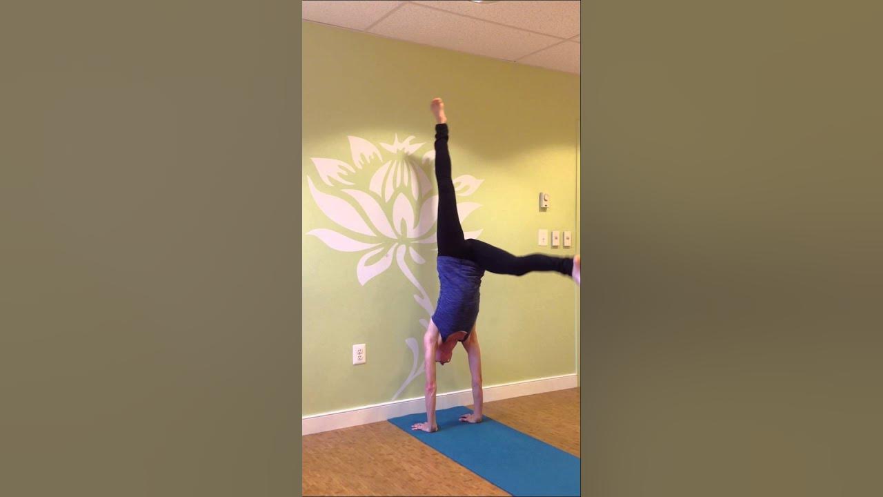 Handstand against wall, split leg variation - YouTube