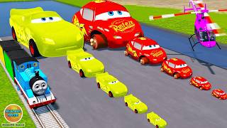 Big & Small McQueen vs Chick Hicks vs Tow Mater vs King Dinoco vs Duch Hudson - BeamNG.Drive screenshot 1