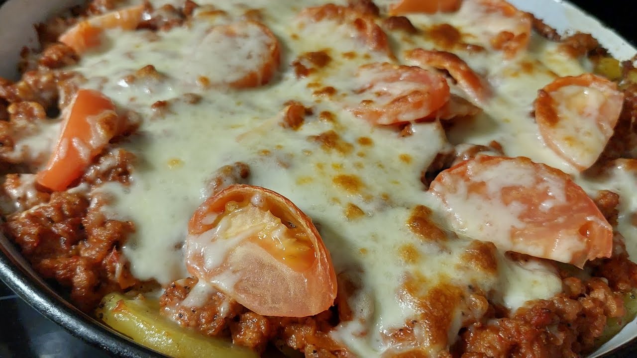 Бърза и лесна вечеря картофи с кайма