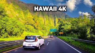 Hawaii 4K 🌄 Driving Oahu Island To Kualoa Ranch