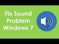 How to fix sound problem on windows 7