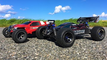 Kyosho DBX VE Brushless vs HPI E-Firestorm FLUX GPS Speed Test: GoolRC Tg-3, EC5 & Awanfi 2S 60c!