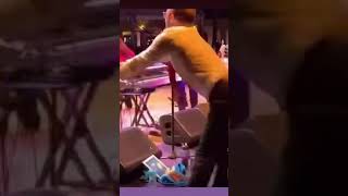 The trumpet man in a dance mood