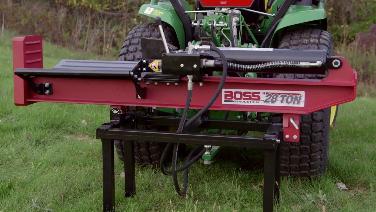 Boss Industrial 3-Point Tractor Mount Dual-Action Log Splitter (16 Ton ...