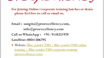 Proexcellency Provides Blue Yonder TMS Online Training