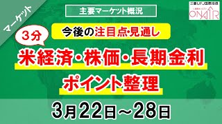 2021年3月22日　【3分　米経済・株価・長期金利　ポイント整理】ハロ～！3分間投資環境ウィークリー｜三菱ＵＦＪ国際投信