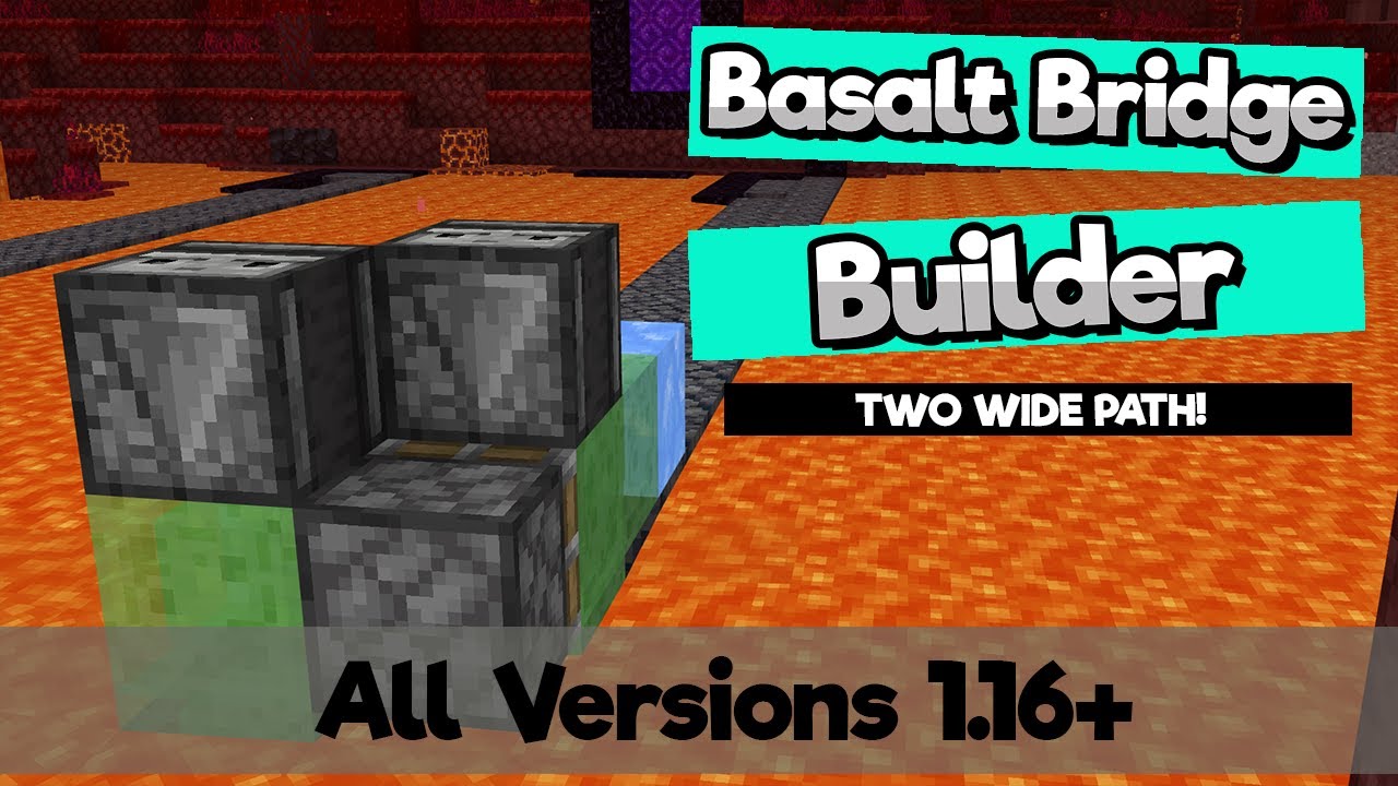 EASY Two wide Automatic Bridge Builder for the Nether! All Versions  Minecraft 1.16+ - YouTube