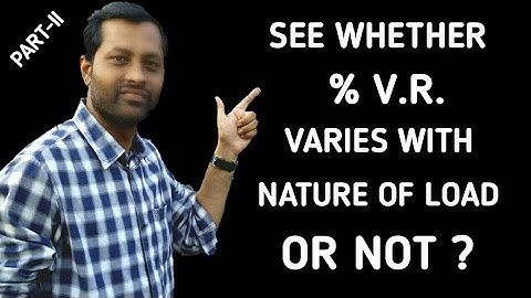 Variations of % V.R. with the Changes in Load & It
