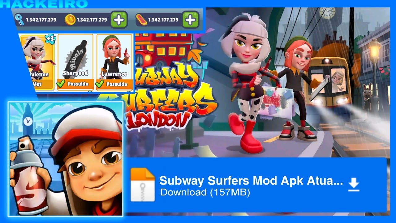 Subway Surfers 1.99 APK Mod (Dinheiro infinito) Download grátis