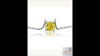 Cushion Square Cubic Zirconia 14K D Solitaire Pendant. 635P208K
