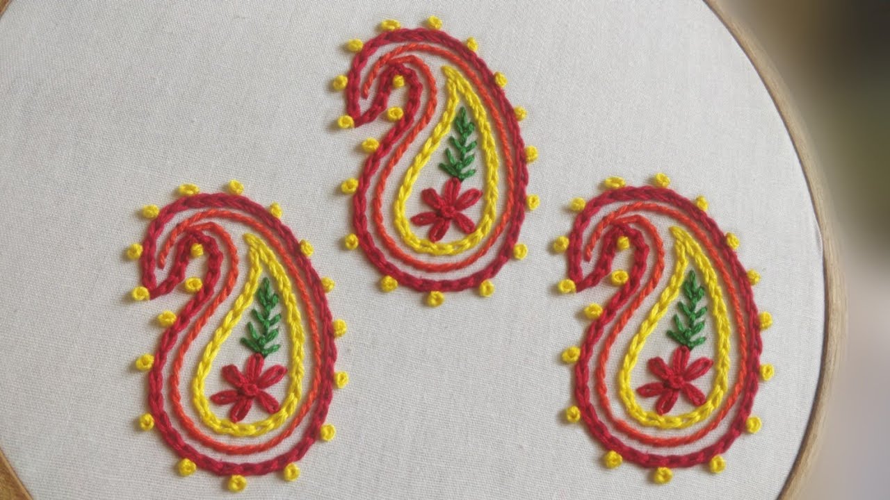 All Over Paisley Design for Dress/Kurti/Dupatta (Hand Embroidery Work)