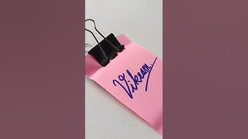 vikram name in cursive writing✍️#shortvideo #signature #calligraphy #handwriting #drawing #art