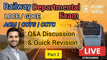 Railway Departmental Exam | LDCE / GDCE | ACM | CCTS | CCTC #MCQ Discussion & Quick Revision Part 02