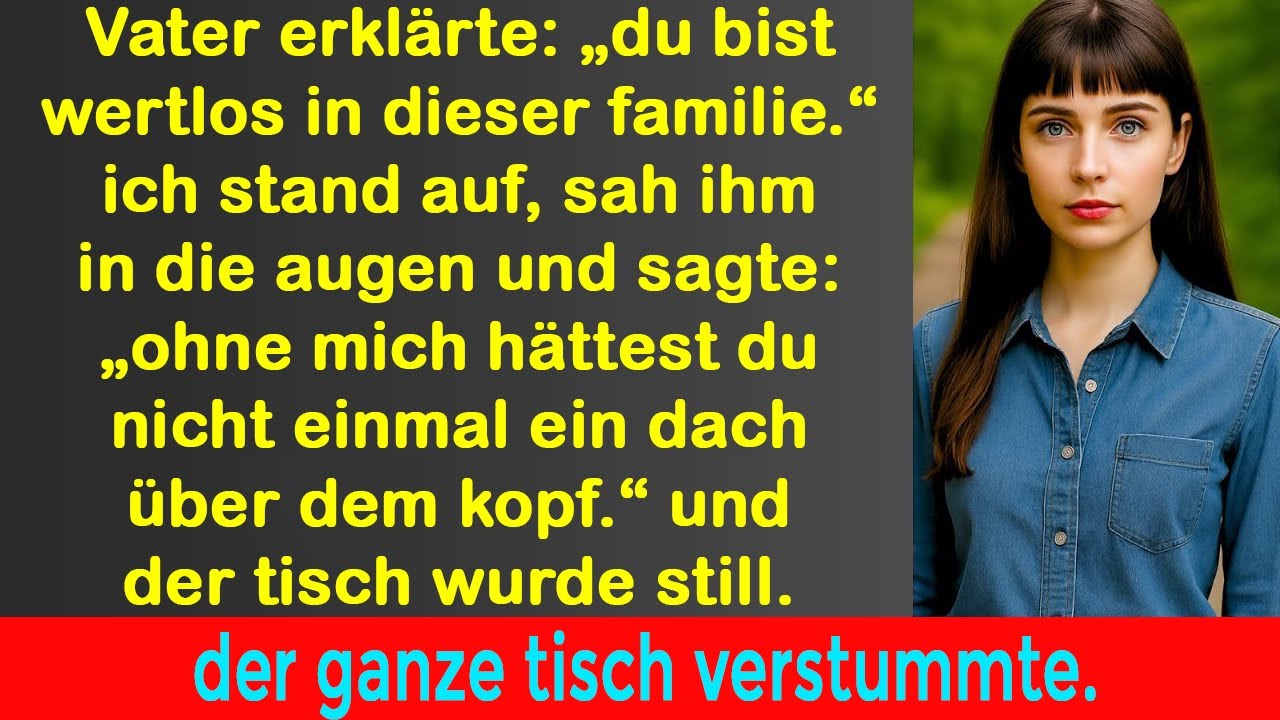 Mein Vater sagte kalt du bist nichts, also stand ich vor allen auf und sagte ihm endlich meine