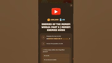 MemeFi coins tasks code answer ENEMIES OF THE MEMEFI WORLD : PART 2 | MEMEFI ENEMIES GUIDE