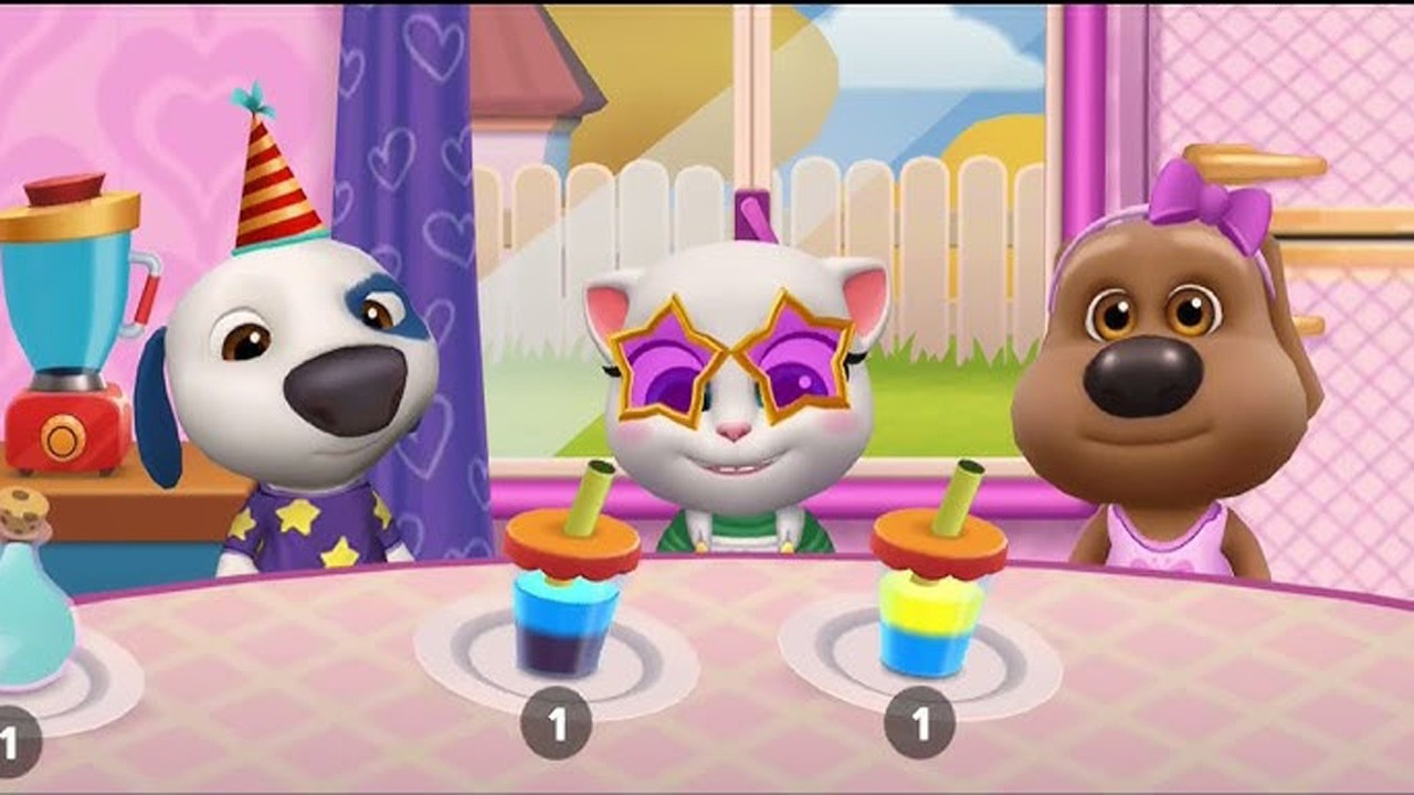 The cats prepared a very hearty breakfast; they drank smoothies and had many delicious dishes