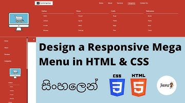 HTML & CSS Web Designing 24 - Responsive Mega Menu - Sinhala