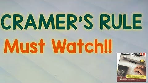 9th Class Mathematics # CRAMER