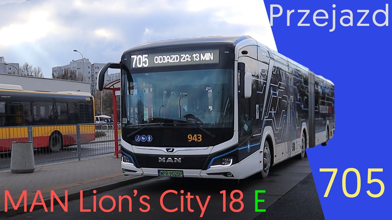 Przejazd linią 705 w testowym MANie Lion's City 18 E