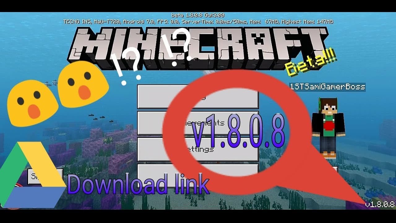 Minecraft Tutorial // How to download Minecraft // v1.8.0.8 // Google Drive  link // 2019 