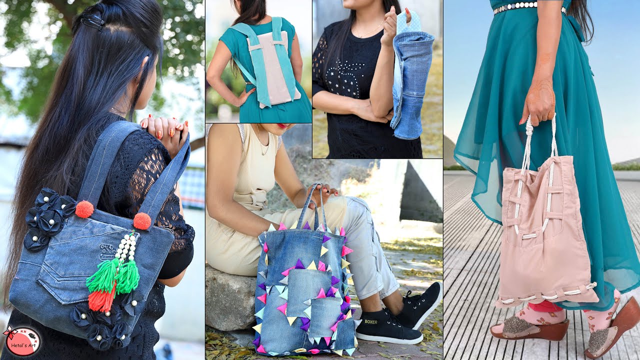 Girl DIY ! 17 Latest Fashion Bag From Old Jeans