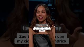 Zoe Saldana When Can My Kids Listen To Kendrick Lamar Jimmy Kimmel Live