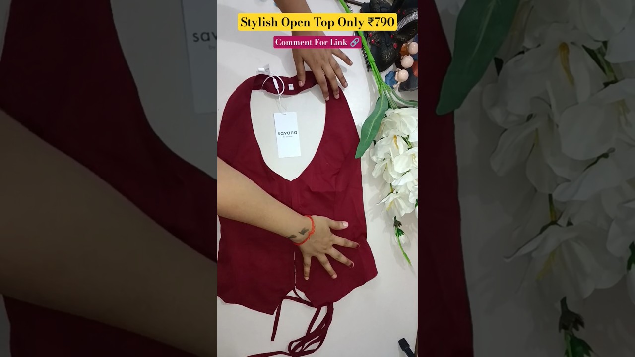 🔥 Trendy & Sexy Burgundy Halter Top 😍 | Perfect for Date Nights & Parties 💃 | Open Top | Girl' Top ✨