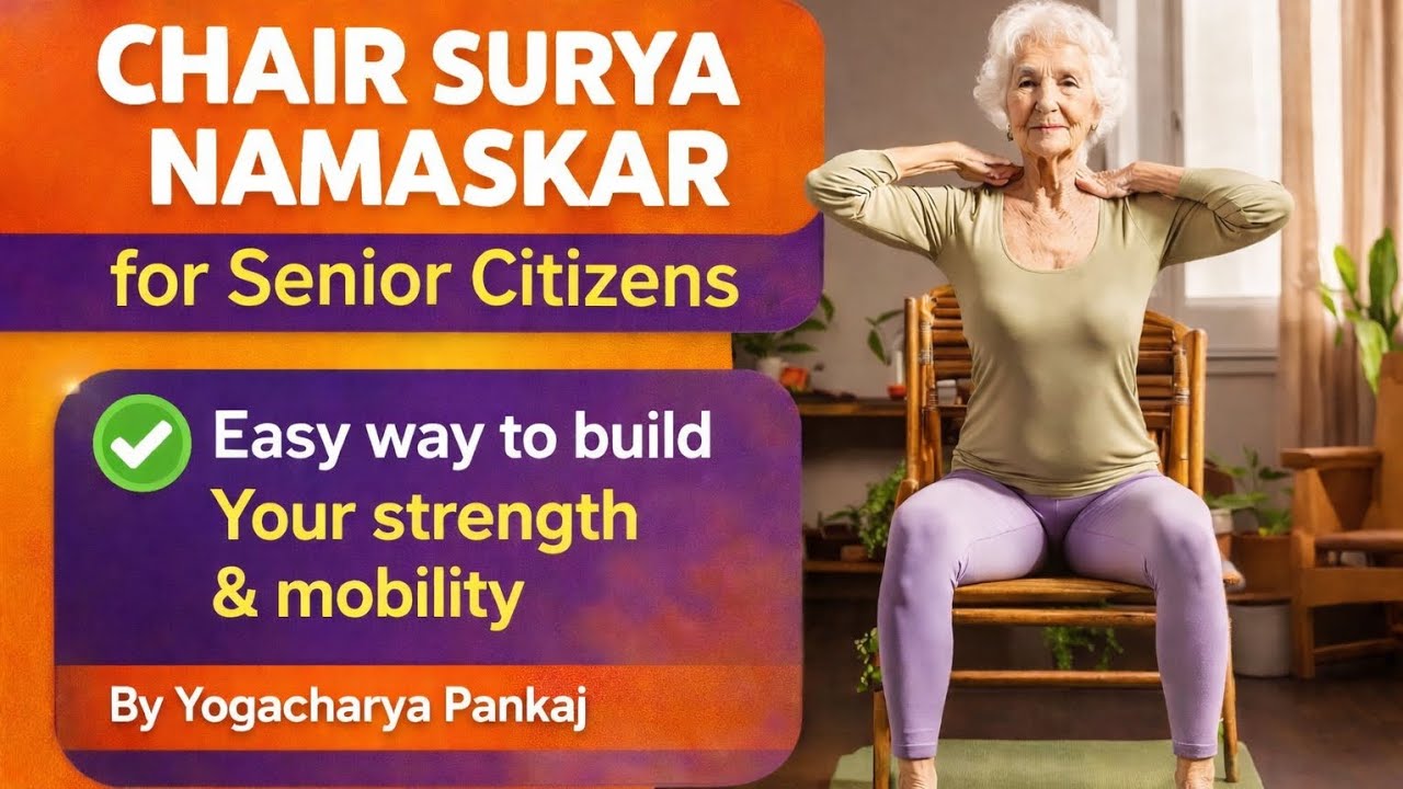 Chair Surya Namaskar for Seniors | Easy & Safe Full Routine #suryanamaskar #yoga #yogaforseniors 