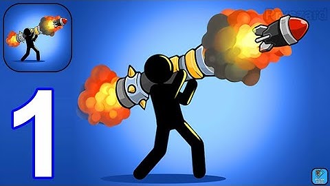 Boom Stick: Bazooka Puzzles - Gameplay Walkthrough Part 1 Tutorial Levels 1-8 (Android,iOS)