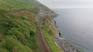 DART train travelling between Greystones and Bray
