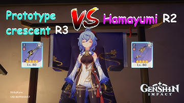 Ganyu Prototype Crescent VS Hamayumi [ Genshin Impact Weapon Comaparisson ]