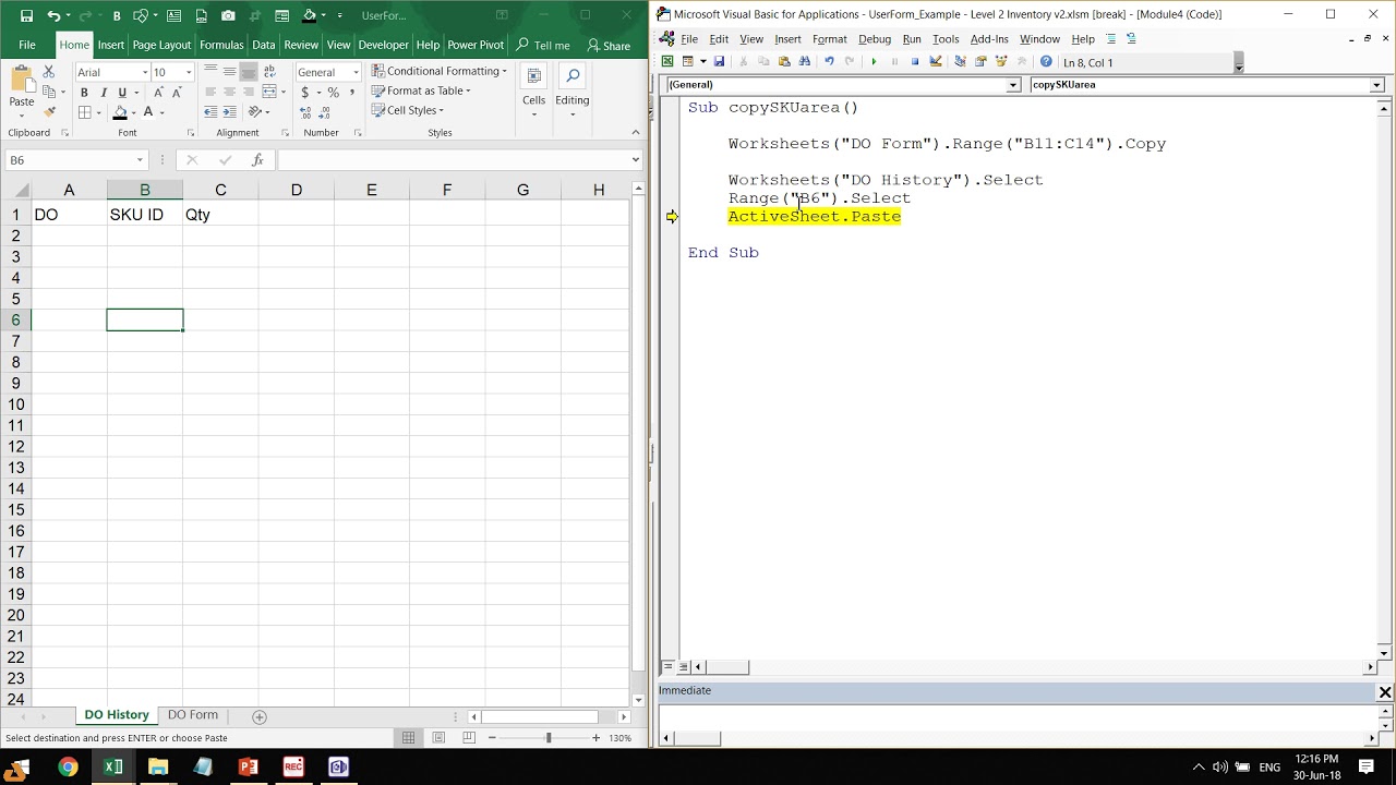 corporate training programs Delivery Order System Part 1 Excel VBA