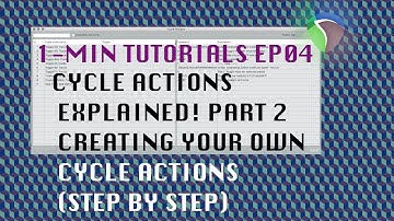 Creating your own Cycle Actions (1-min Tutorials Ep04)