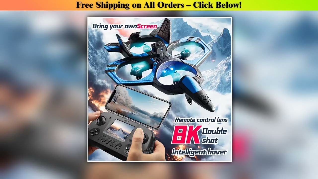 New Upgrade V46 PRO Glider Flying Helicopter with Screen 8K HD RC Aircraft Remote Control Foam