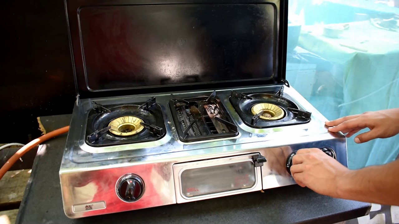 Stove + 10 Canisters NJ SG2 Portable Camping Gas Stove Double Burner