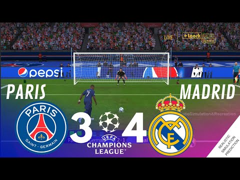 Penalty Shootout | Paris Saint Germain 3-4 Real Madrid UEFA Champions League | Video Game Simulation