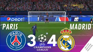 Penalty Shootout | Paris Saint Germain 3-4 Real Madrid UEFA Champions League | Video Game Simulation