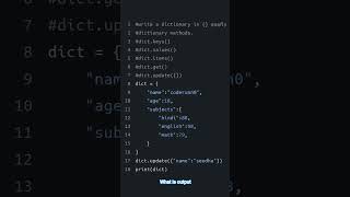 dictionary in python dict.update{}#python #coding #programming