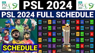 PSL 2024 Schedule | Pakistan Super League 2024 Schedule | PSL 9 Schedule | PSL 2024 Draft | PSL 9 screenshot 3