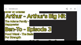 My tier list template for a bunch of animated episodes.