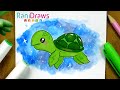 Cómo dibujar una TORTUGA - Paso a paso