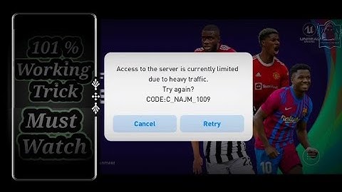 How to fix Access to the server is currently limited due to heavy traffic in pes 2021 today