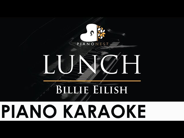 Billie Eilish - LUNCH - Piano Karaoke Instrumental Cover with Lyrics class=