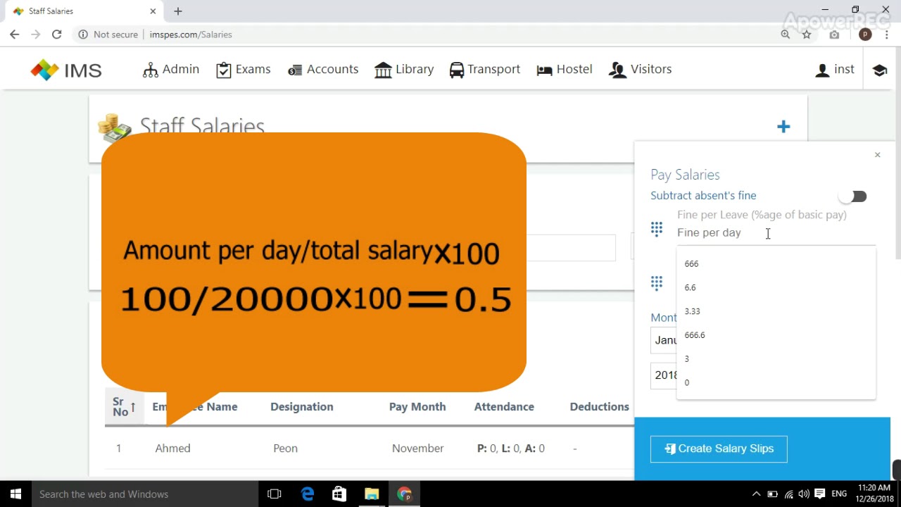 How To Use Staff Salary Feature In IMSPES YouTube